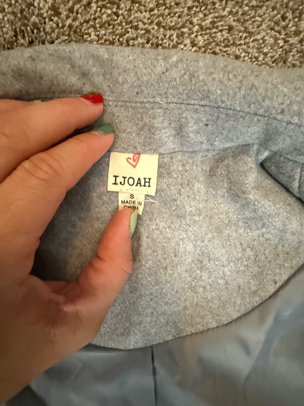Light Gray Single-Breasted Long Trench Coat - Picture 7 of 8